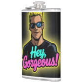 Cartoon im Johnny Bravo-Stil Charakter Flachmann (Links)