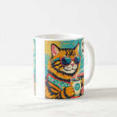 Cartoon im Retro-Stil mit überdimensionalem Sonnen Kaffeetasse (VorderseiteRechts)