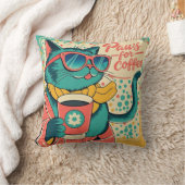 Cartoon im Retro-Stil mit überdimensionalem Sonnen Kissen (Decke)