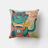 Cartoon im Retro-Stil mit überdimensionalem Sonnen Kissen (Rückseite)