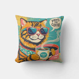 Cartoon im Retro-Stil mit überdimensionalem Sonnen Kissen