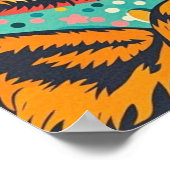 Cartoon im Retro-Stil mit überdimensionalem Sonnen Poster (Ecke)