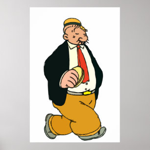 Cartoon im Vintage-Stil, Hamburger-Mann Poster