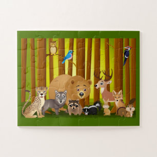 Cartoon im Wald Puzzle
