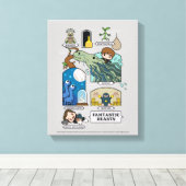 Cartoon in Lebensräumen Leinwanddruck (Insitu (Holzboden))