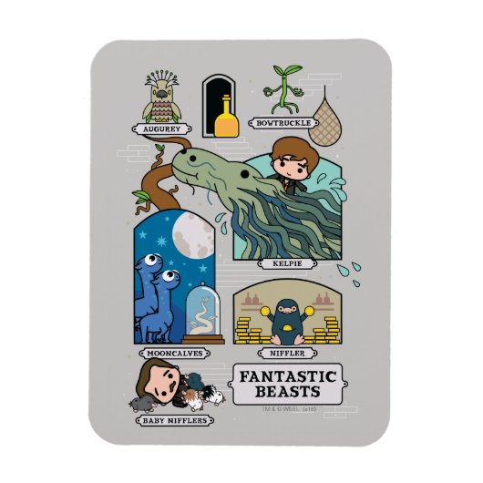 Cartoon in Lebensräumen Magnet (Vertikal)