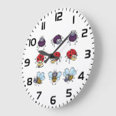 Cartoon Insekten Funny Bees Ladybugs Spiders Große Wanduhr (Winkel)