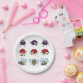 Cartoon Insekten Funny Bees Ladybugs Spiders Pappteller (Party)
