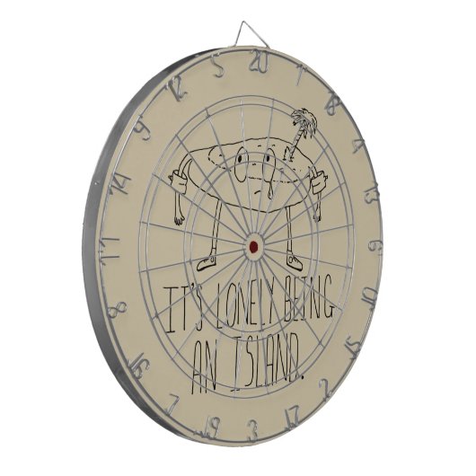 Cartoon-Insel Dartscheibe (Vorderseite Links)