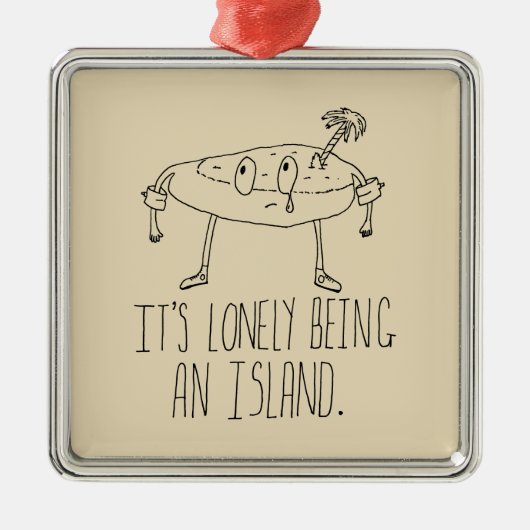 Cartoon-Insel Ornament Aus Metall (Vorne)