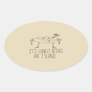 Cartoon-Insel Ovaler Aufkleber