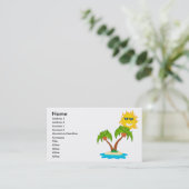 Cartoon Insel Sonne und Palmen Visitenkarte (Stehend Vorderseite)