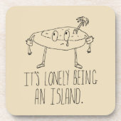Cartoon-Insel Untersetzer (Vorderseite)