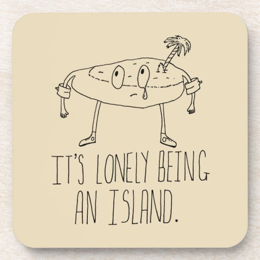 Cartoon-Insel Untersetzer (Vorderseite)