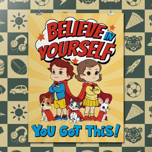 Cartoon Inspiration Zitat Comic Buchtypografie Poster