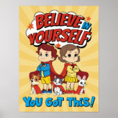 Cartoon Inspiration Zitat Comic Buchtypografie Poster (Vorne)