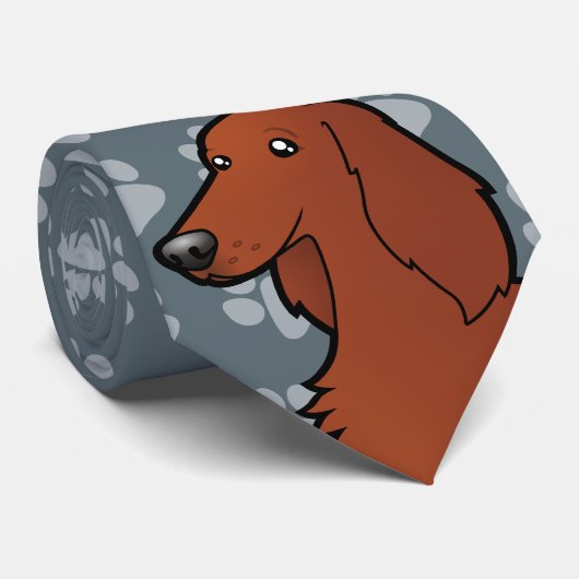 Cartoon Irisch / Englisch / Gordon / R&W Setter Krawatte (Gerollt)