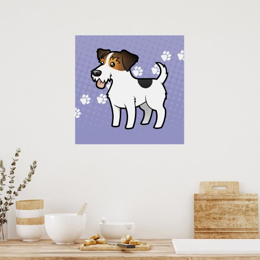 Cartoon Jack Russell Terrier Poster (Küche)