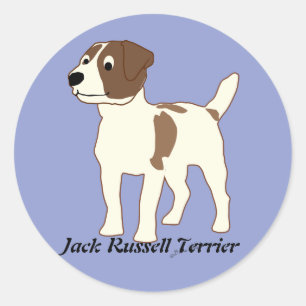 Cartoon Jack Russell Terrier Runder Aufkleber