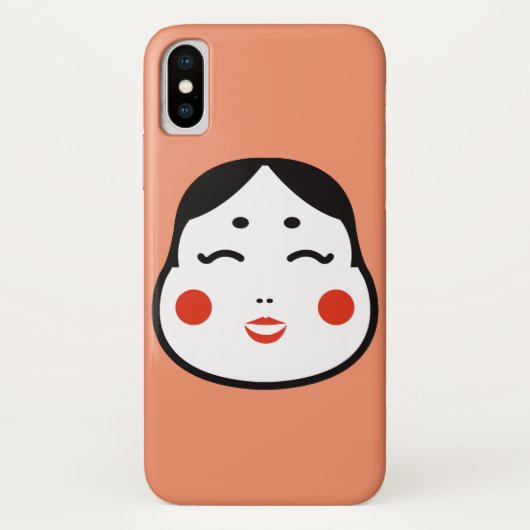 Cartoon japanische okame Gesichtsillustration Case-Mate iPhone Hülle (Rückseite)