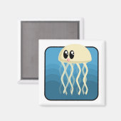 Cartoon Jellyfish Magnet (Vorderseite/Rückseite)