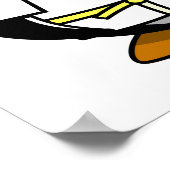 Cartoon Judo Penguin Poster (Ecke)