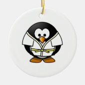 Cartoon-JudoPenguin Keramik Ornament (Vorne)