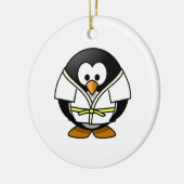 Cartoon-JudoPenguin Keramik Ornament (Links)