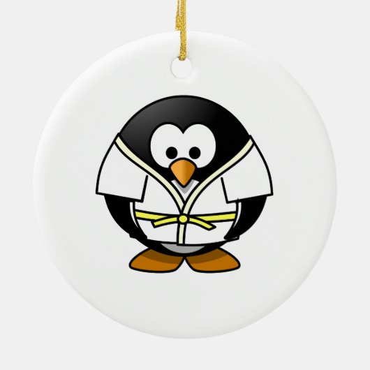 Cartoon-JudoPenguin Keramik Ornament (Hinten)