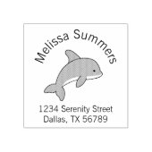 Cartoon Jumping Dolphin-Adresse Gummistempel (Prägung)