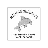 Cartoon Jumping Dolphin-Adresse Gummistempel (Prägung)