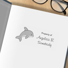 Cartoon Jumping Dolphin Gummistempel