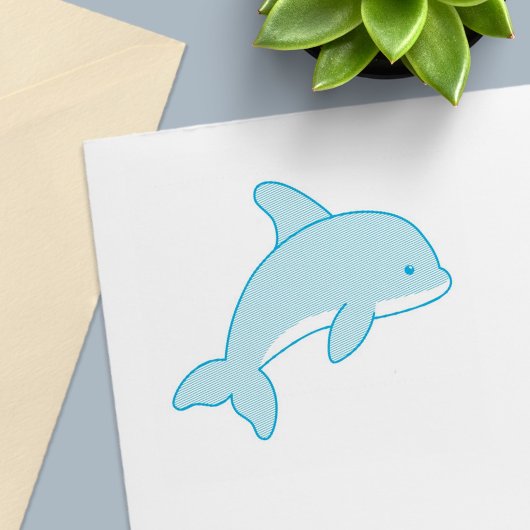 Cartoon Jumping Dolphin Permastempel