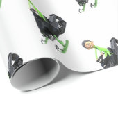 Cartoon-Junge auf einem Snowmobile Geschenkpapier (Rolleneckpunkt)