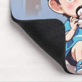 Cartoon Junge mit Eiscreme Mousepad (Ecke)