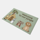 Cartoon Jungle Animals Door Mat Fußmatte (Schrägansicht)