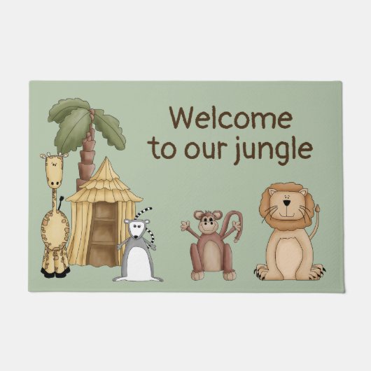 Cartoon Jungle Animals Door Mat Fußmatte (Vorderseite)