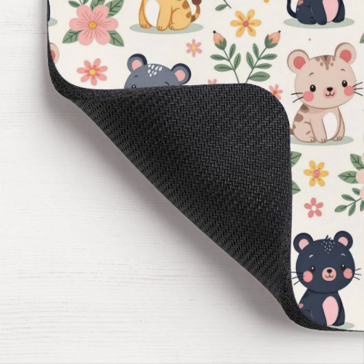 Cartoon Jungle Cats Mousepad (Ecke)