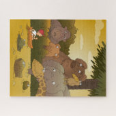 Cartoon Jungle-Tiere Puzzle (Horizontal)