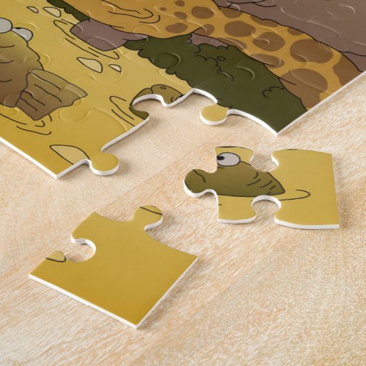Cartoon Jungle-Tiere Puzzle (Seite)