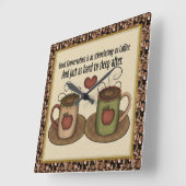 Cartoon-Kaffeemaschine Quadratische Wanduhr (Winkel)