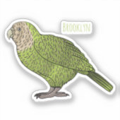 Cartoon Kakapo Aufkleber (Vorderseite)
