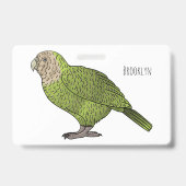 Cartoon Kakapo Ausweis (Rückseite)
