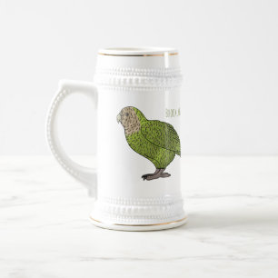 Cartoon Kakapo Bierglas