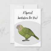 Cartoon Kakapo Einladung (Rückseite)
