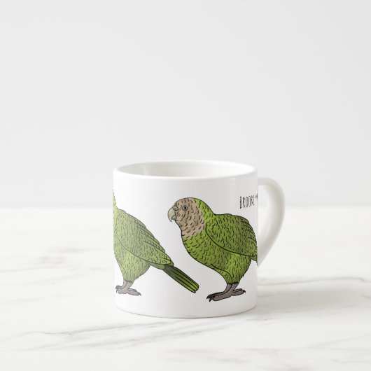 Cartoon Kakapo Espressotasse (Vorderseite Rechts)