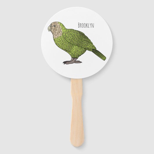 Cartoon Kakapo Fächer (Vorderseite)