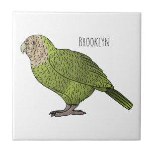 Cartoon Kakapo Fliese