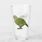 Cartoon Kakapo Glas (Rückseite)