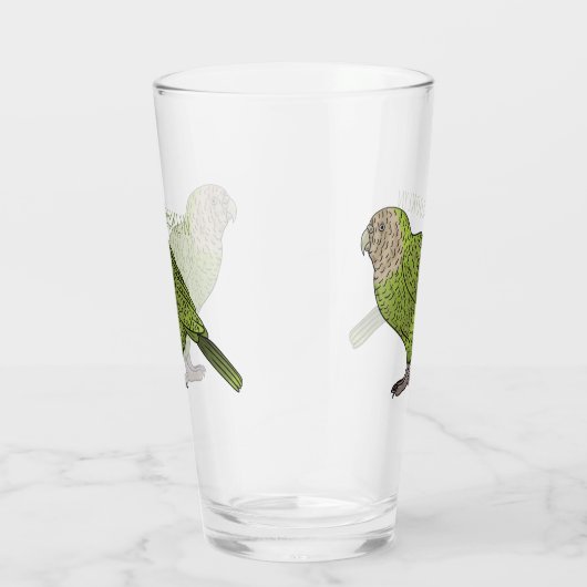 Cartoon Kakapo Glas (Rechts)